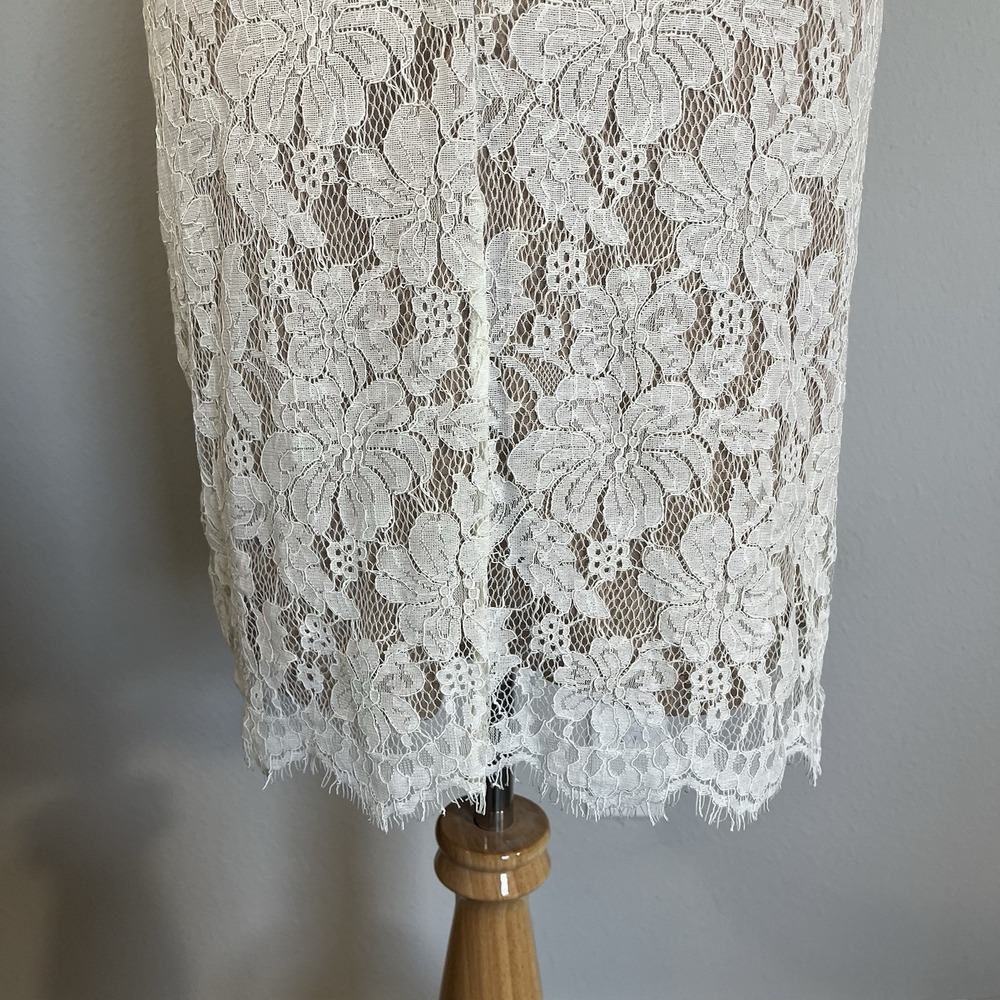 White Lace Dress Size Small Bride High Neck Sexy Reception Bachelorette Bridal - Picture 4 of 8